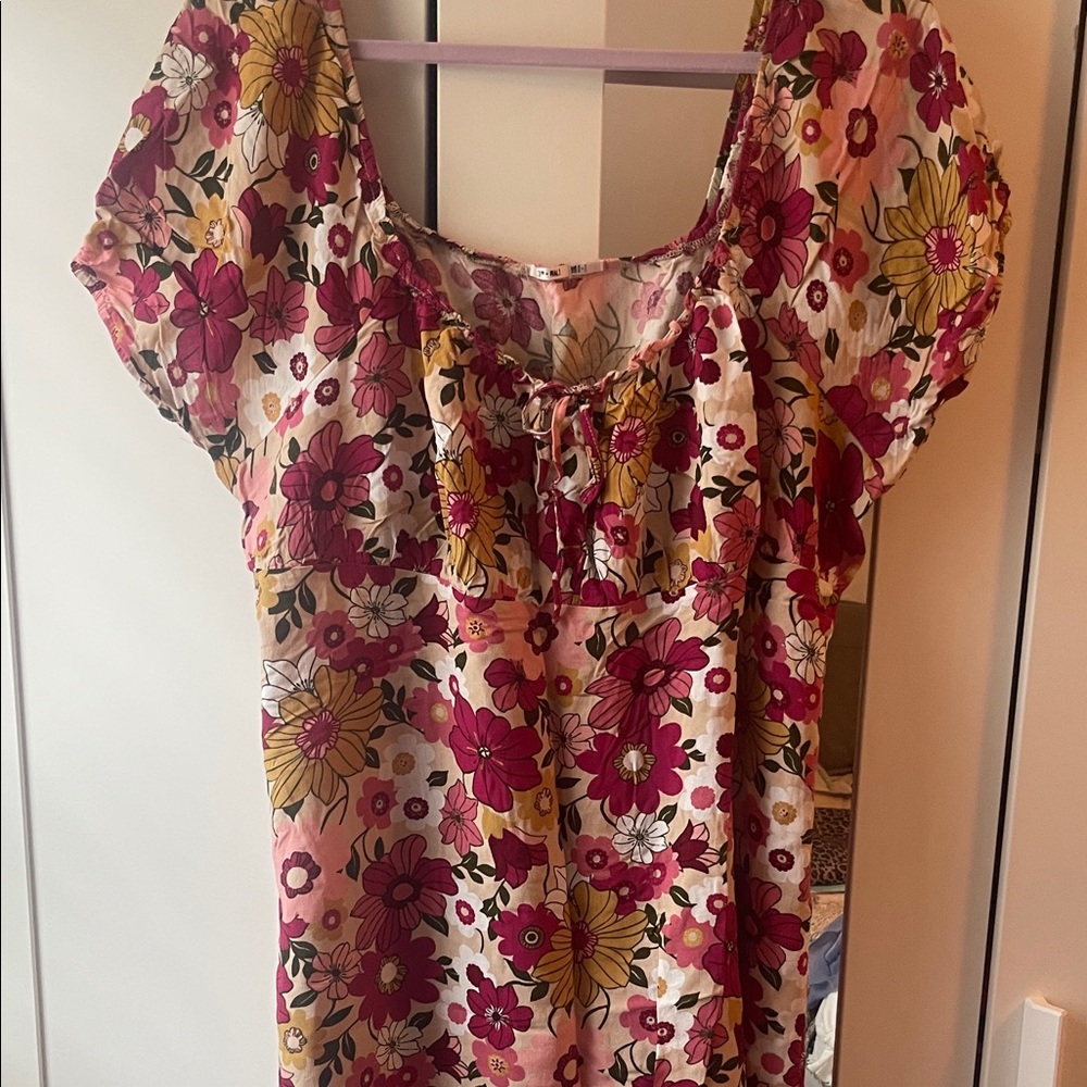 Floral Women's Top - Pink and Yellow